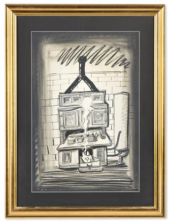 LUDWIG BEMELMANS (1898-1962) Beauty No. 3 * The Fireside. A pair of illustrations of cast iron stoves.
